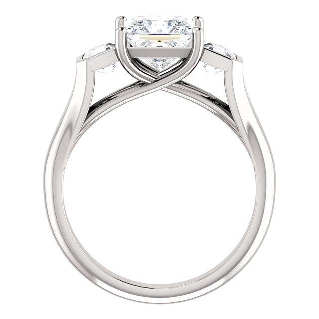 Tre Genuino Diamanti Da 2,20 Carati Con Anello Di Fidanzamento In Oro Bianco Da 14K