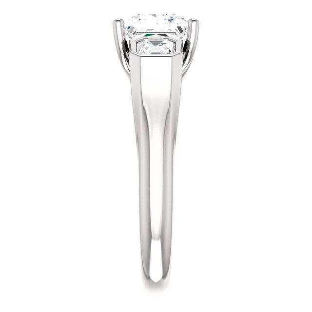 Tre Genuino Diamanti Da 2,20 Carati Con Anello Di Fidanzamento In Oro Bianco Da 14K