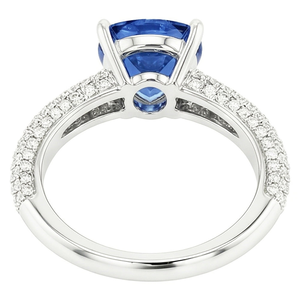 vero diamante 3carati anello vista di profilo