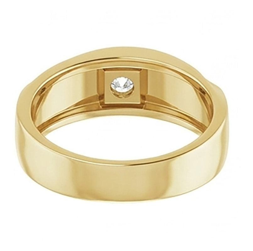 Uomo 10K Yellow Gold Certificato IGI Brillante Anello Maschile