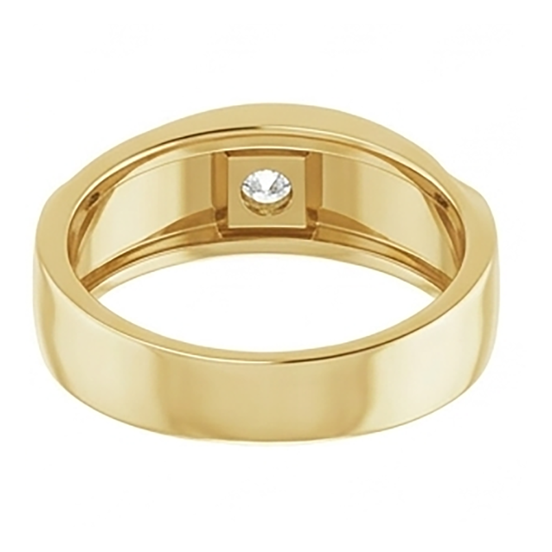 Uomo 10K Yellow Gold Certificato IGI Brillante Anello Maschile