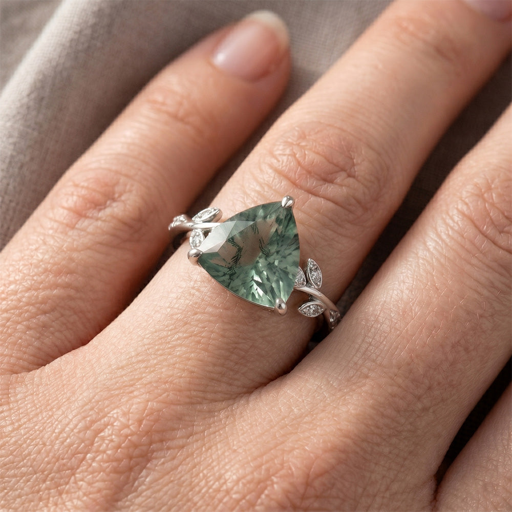 VVS Green Prasiolite Anello con Gemma 2,0 carati – Oro 14 Carati
