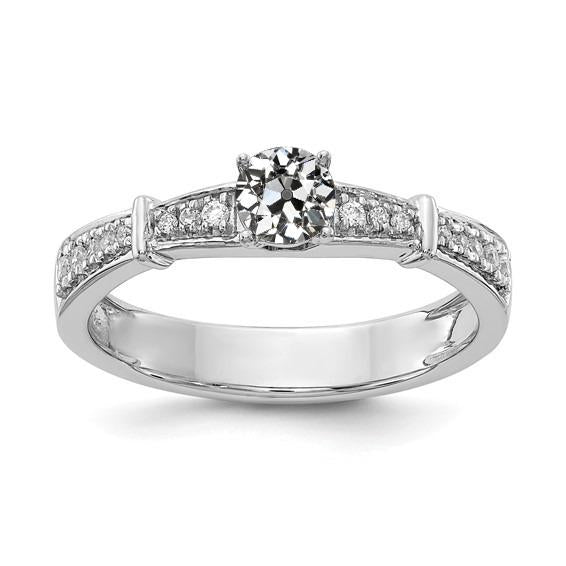 Vecchio Minatore Anello Di Vero Diamanti Con Accenti Gioielli In Oro Bianco 2,50 Carati