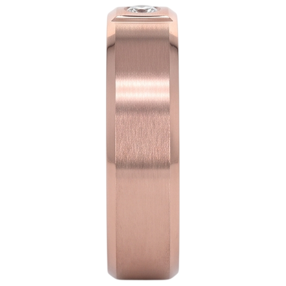 Vero Anello Da Uomo Gypsy Con Finitura Satinata 0,25 Carati In Oro Rosa 14K