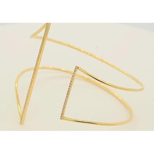Vero Bracciale Rigido In Oro Giallo 1.50 Carati Gioielli Da Donna Novità