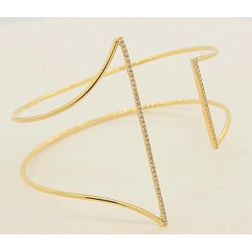 Vero Bracciale Rigido In Oro Giallo 1.50 Carati Gioielli Da Donna Novità