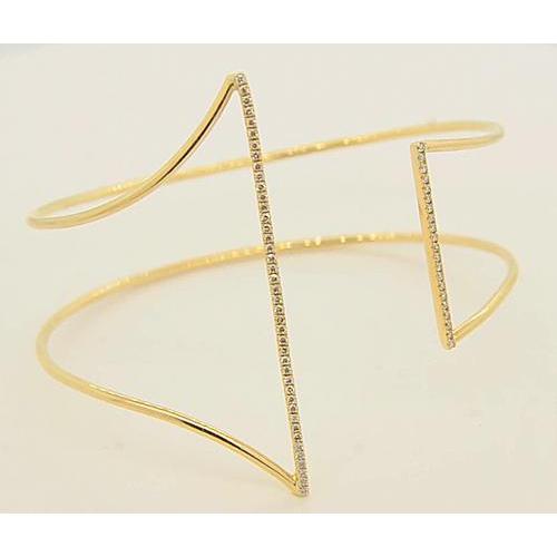 Vero Bracciale Rigido In Oro Giallo 1.50 Carati Gioielli Da Donna Novità