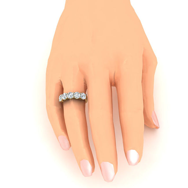 Vero Diamante Banda 5 Pietre Donna