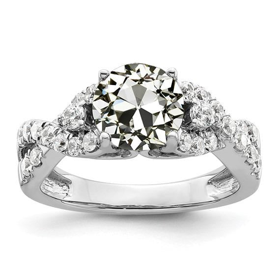 Vero Anello In Oro 14K Con Taglio A Miniera, Taglio Infinito, Stile Infinito, 4,50 Carati