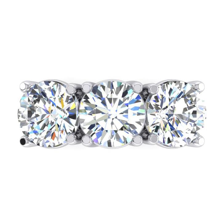 Vero Banda di Diamante Taglio Rotondo Oro Bianco