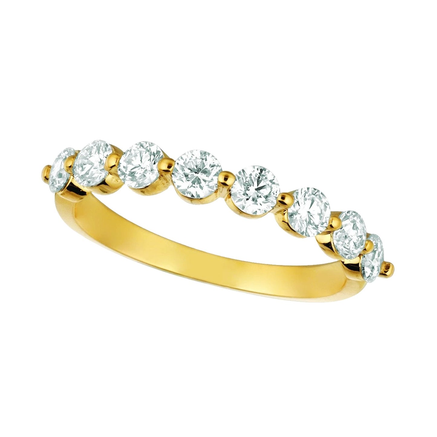 Vero Diamante Half Banda Dell'Eternità 1 Carato Gioielli In Oro Giallo 14K