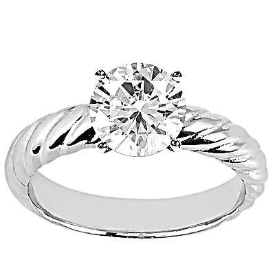 Vero Diamante Solitario Fidanzamento Gruppo Musicale Set 1.25 Carati Oro Bianco