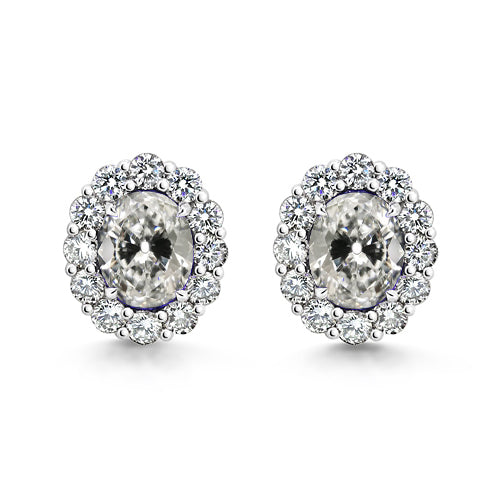 Brillante Orecchini 1-carati Oro Bianco 14K – vista principale