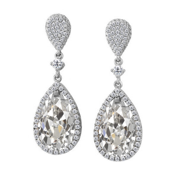 Orecchini a Lobo Oro Bianco 14K con Diamante – vista principale