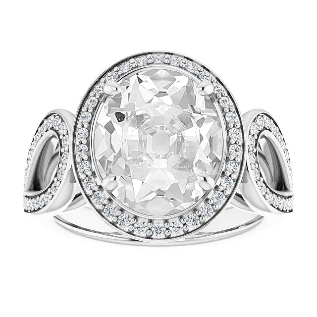 Fatto a mano Diamante Anello di Fidanzamento Halo 9,75 carati – vista principale