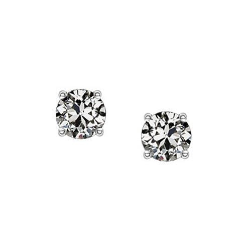 Diamante Orecchini a Lobo 1-carati Oro Bianco 14K – vista principale