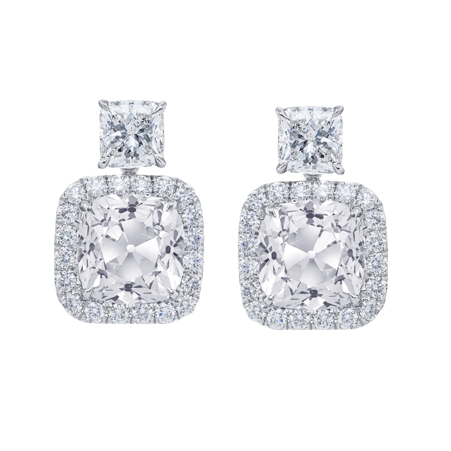 Diamante Fine Orecchini 12 carati Oro Bianco 14K – vista principale