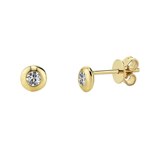 Cuscino Antico Diamante anello in Oro Giallo 14K – vista principale