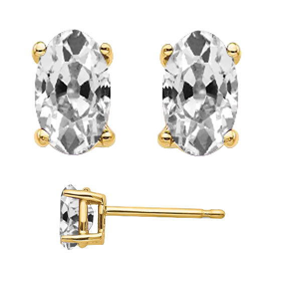 Cuscino Antico Diamante anello in Oro Giallo 14K – vista principale