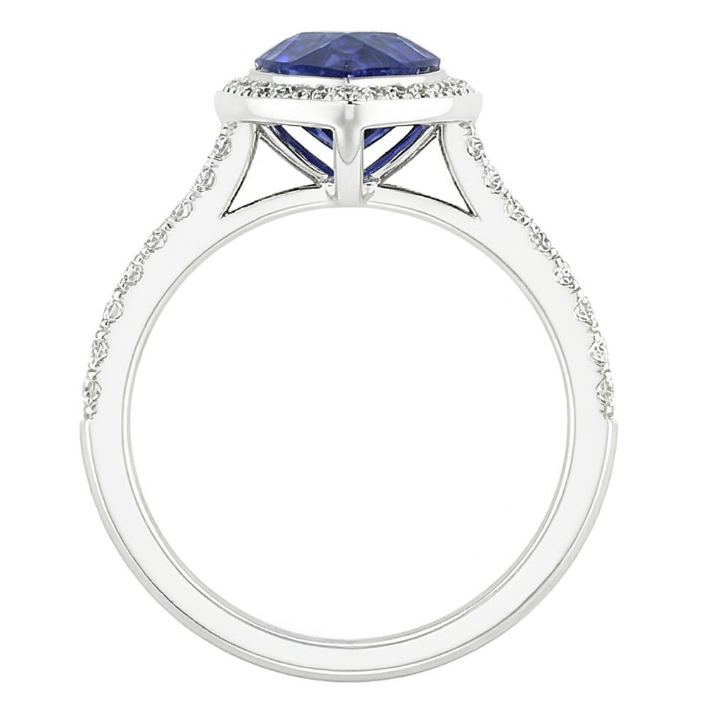 Zaffiro Blu Reale Anello con Pietra Preziosa fatto a mano 3,50
