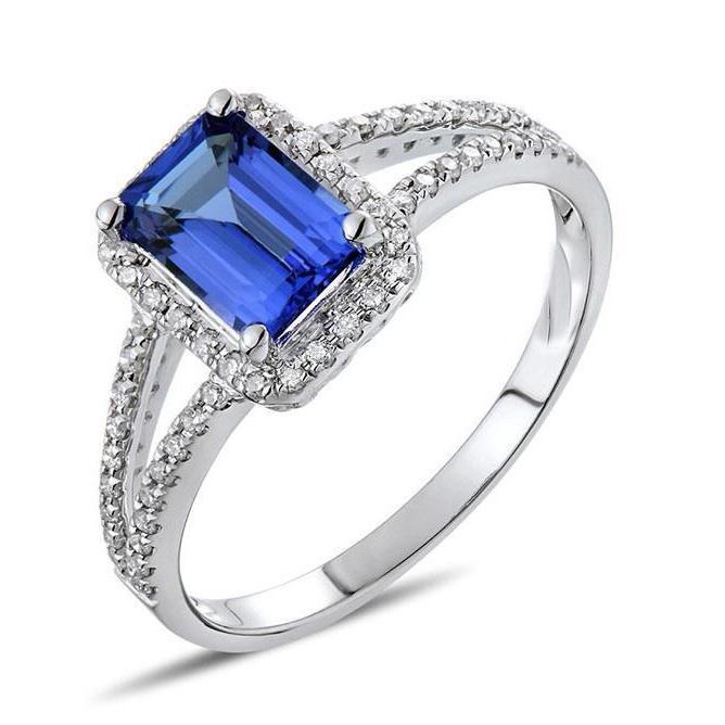 Zaffiro E Anello Di Diamanti