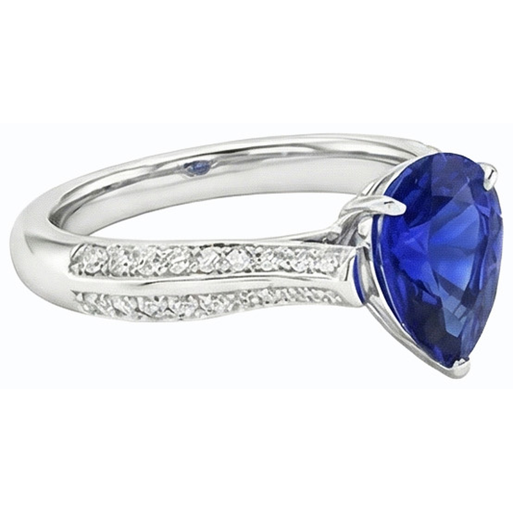vero round diamante 3carati anello su bianco