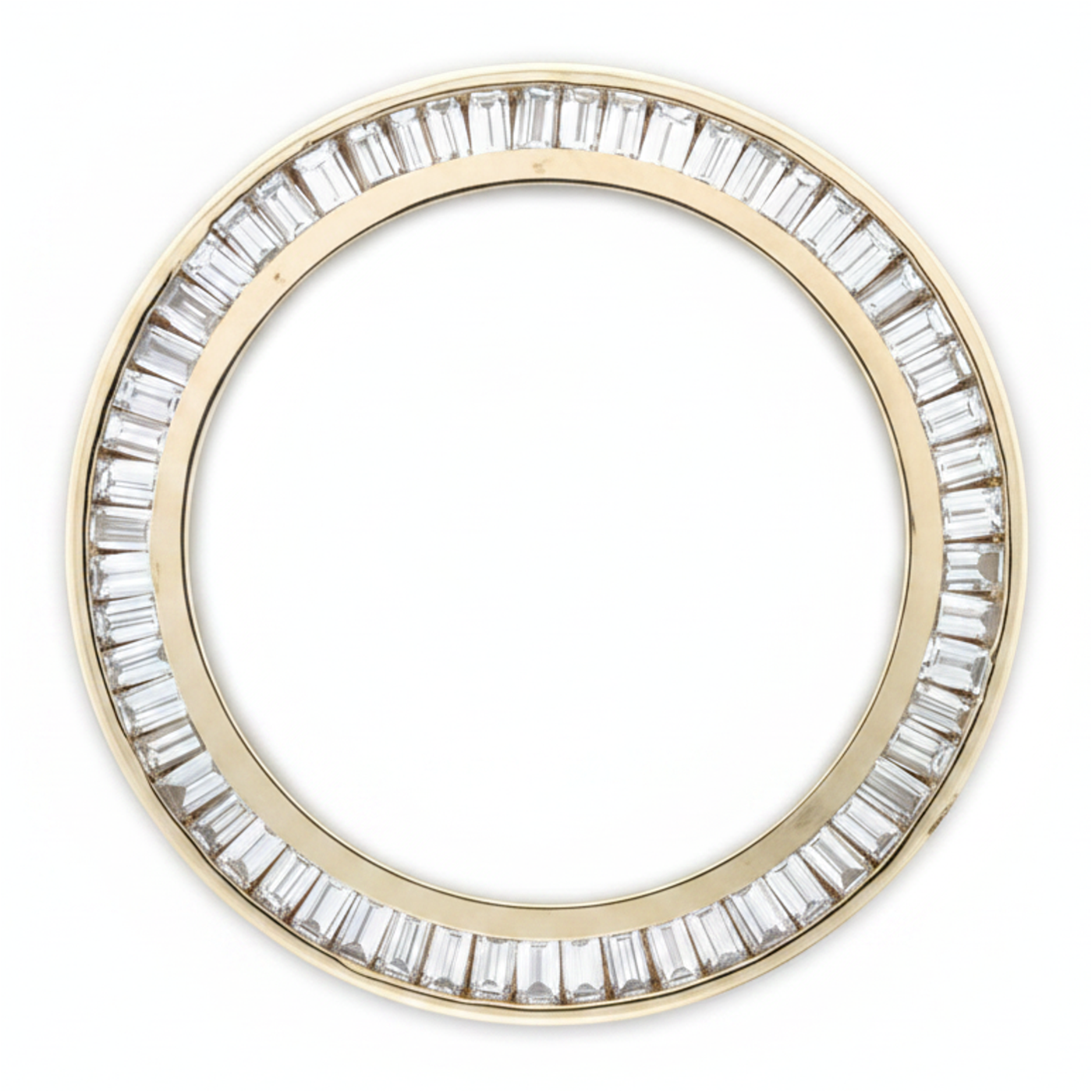 Lunetta per Orologio con Diamanti Baguette 2,5 Carati 28 mm Adatta per Rolex Datejust in Oro Giallo 14K Autentico e Naturale con Incassatura a Binario