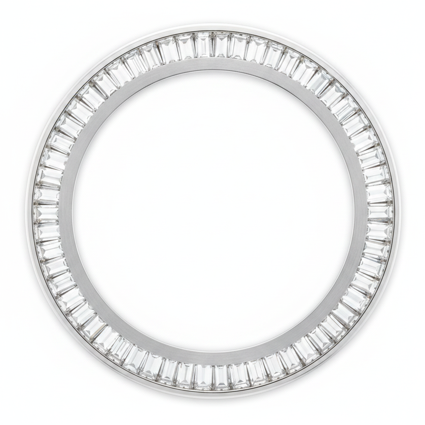 Lunetta per Orologio in Acciaio Inossidabile con Diamanti Naturali Autentici Taglio Baguette 2 Carati 28 mm Incastonatura a Canale Compatibile con Rolex Datejust