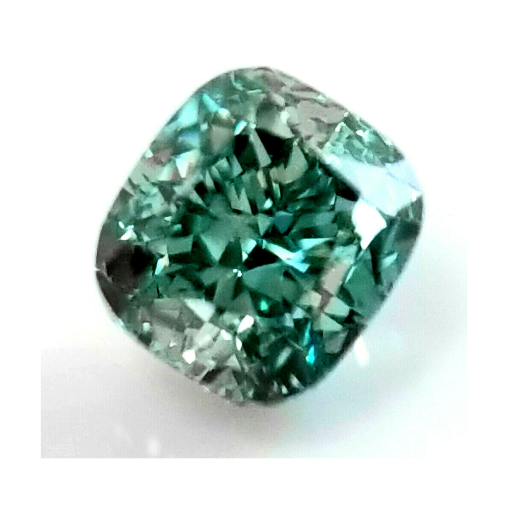 1,5 Carati Diamante Sfuso Naturale Taglio Cuscino Verde Migliorato