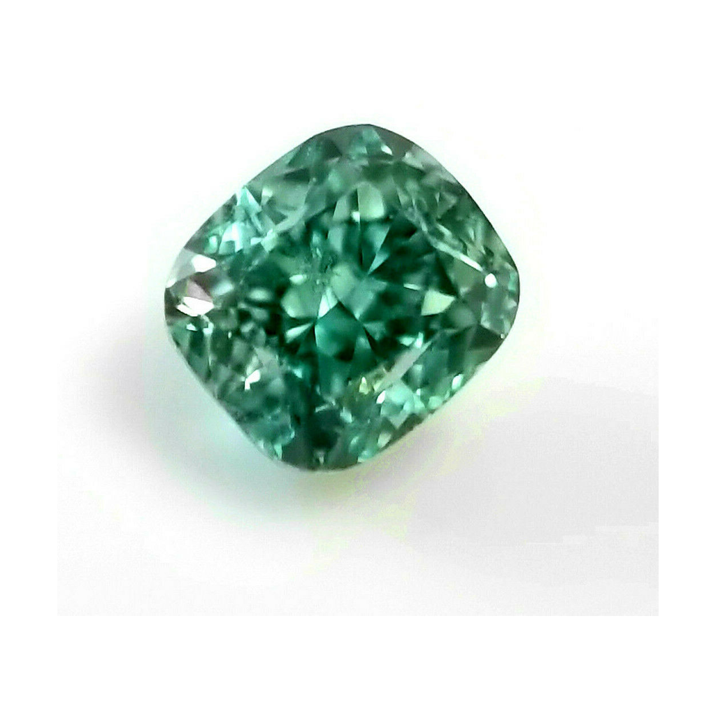 Taglio Cuscino Diamante Verde Naturale Sfuso da 3 Carati Migliorato