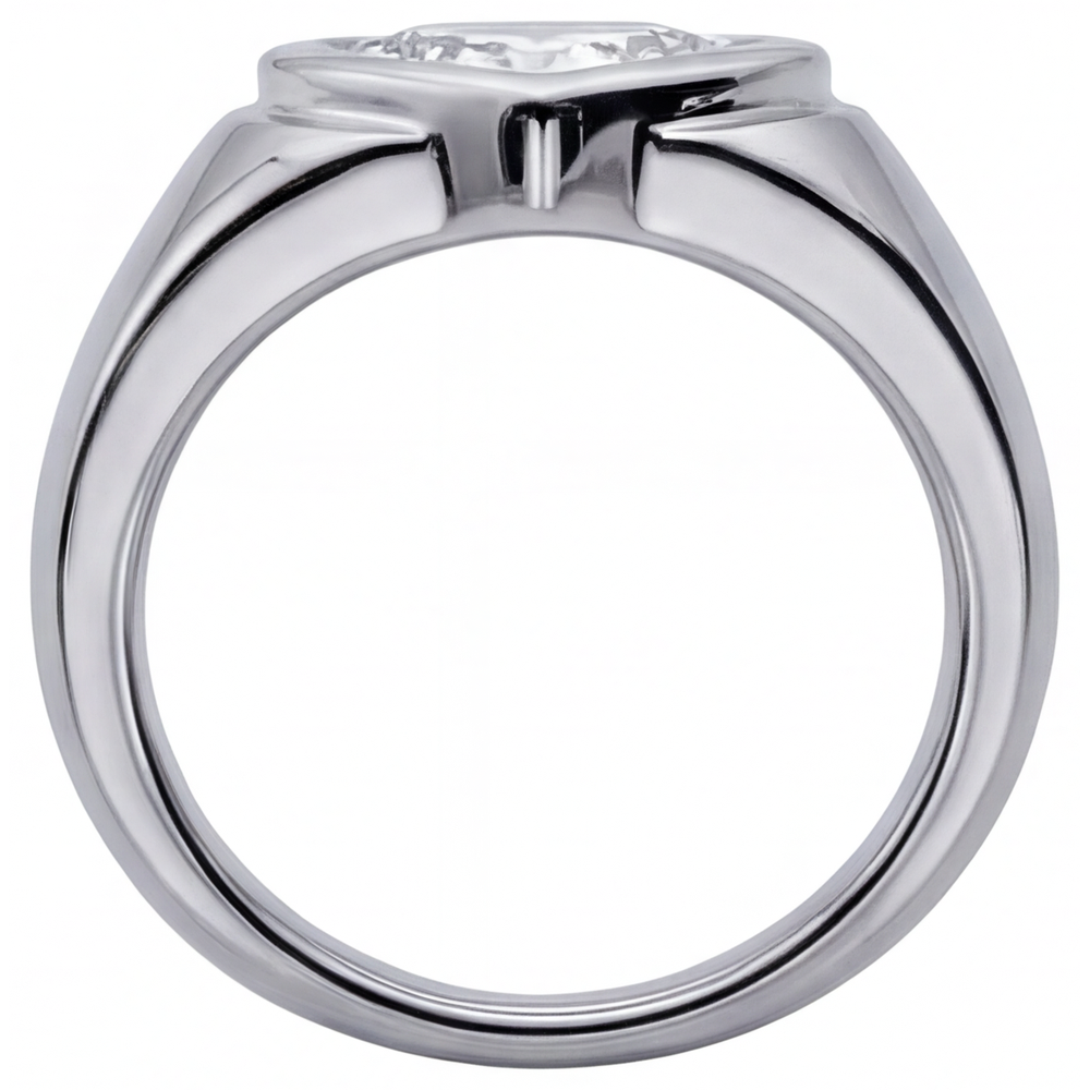 Taglio Cuore Diamante anello in Oro Bianco 14K – vista profilo