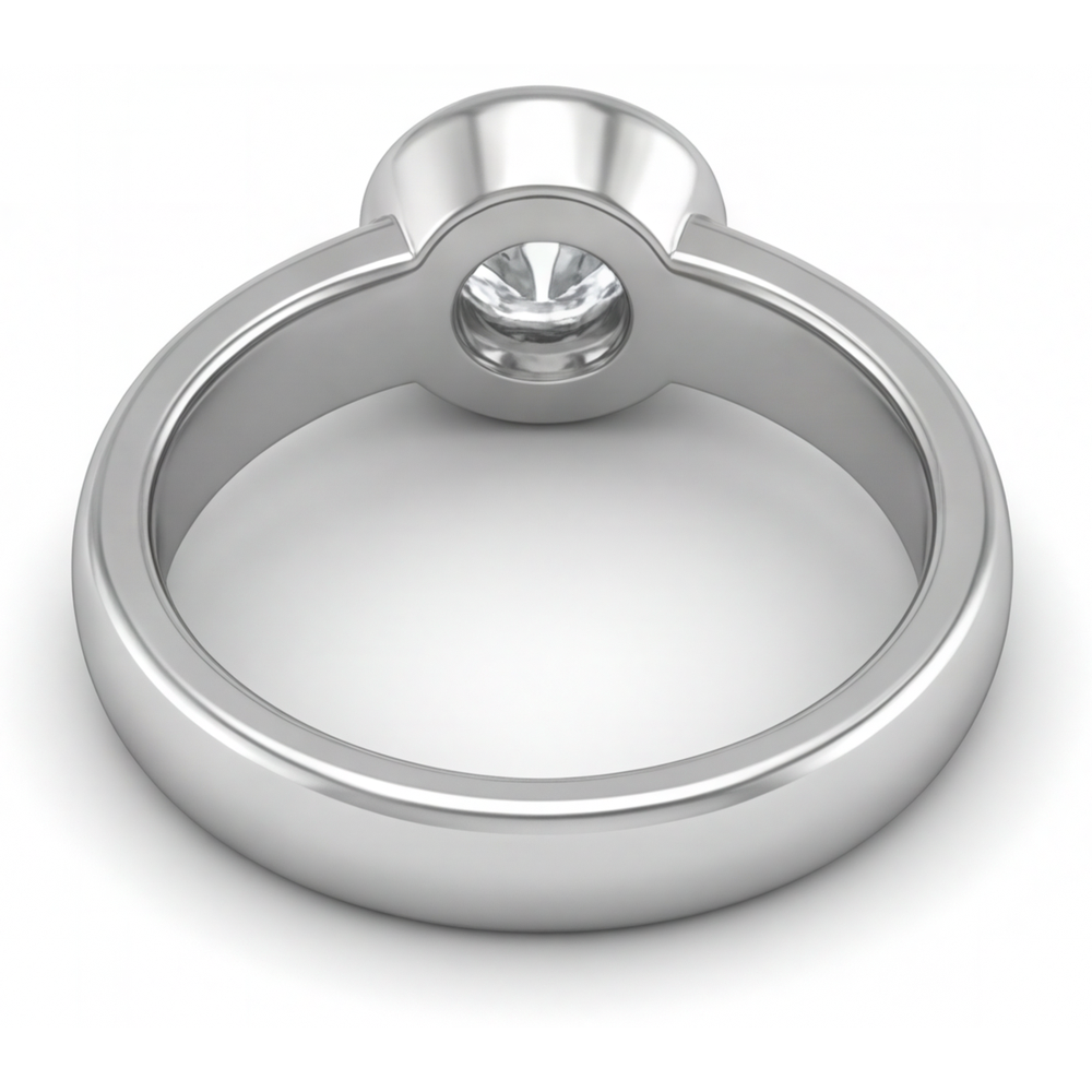 Taglio Brillante Diamante anello in Oro Bianco 14K – vista dall'alto
