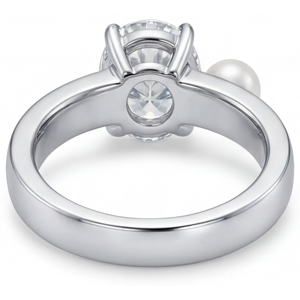 Diamante Fine Anello Solitario 2,25 carati Oro Bianco 14K – vista dall'alto