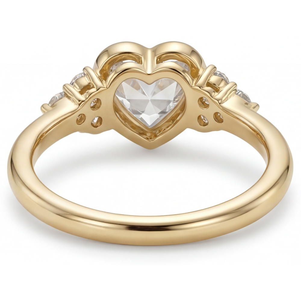 Artigianale Diamante Fine Anello Solitario con Accenti 1,75 carati – vista profilo
