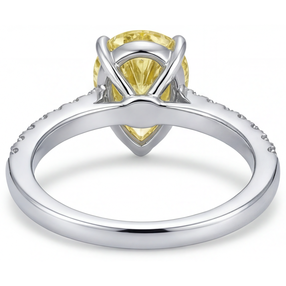 Lussuoso Diamante Giallo Fancy Anello Statement 1,75 carati – vista dettaglio