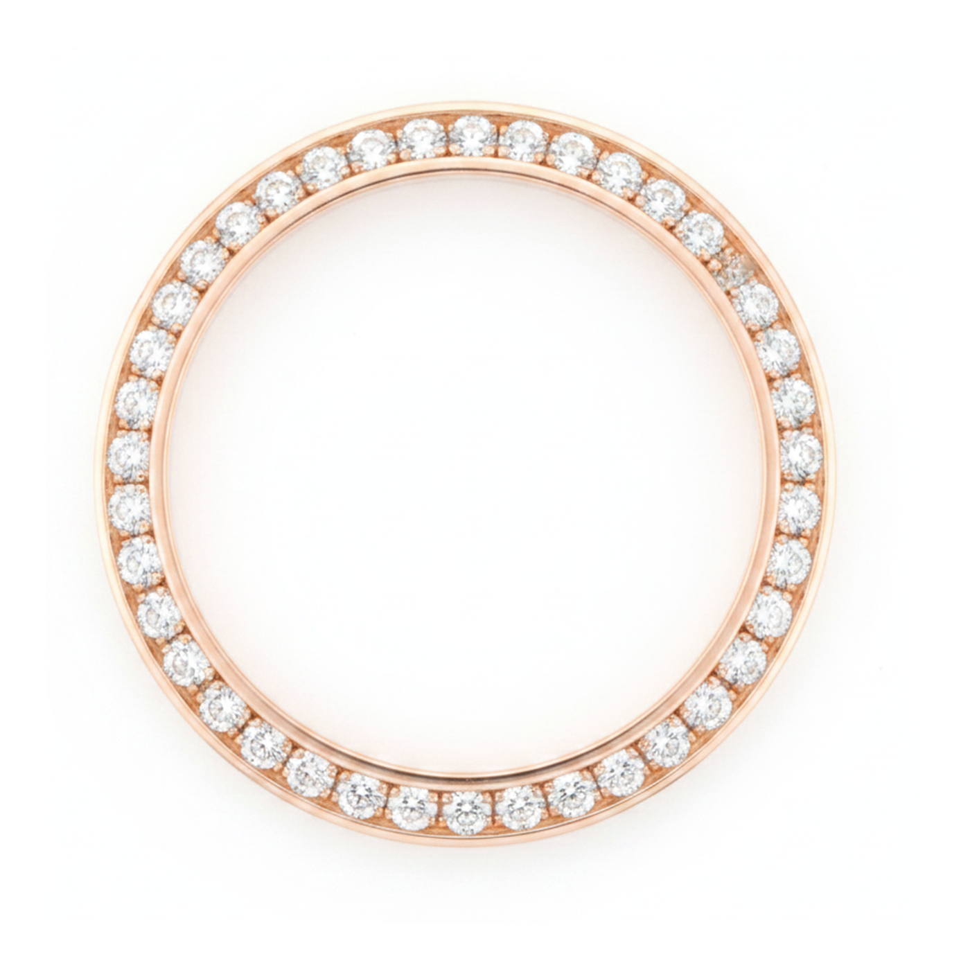 Lunetta per Orologio con Diamanti 1,5 Carati 28 mm Compatibile con Rolex Datejust in Oro Rosa 14K Pavé Rotondo Naturale