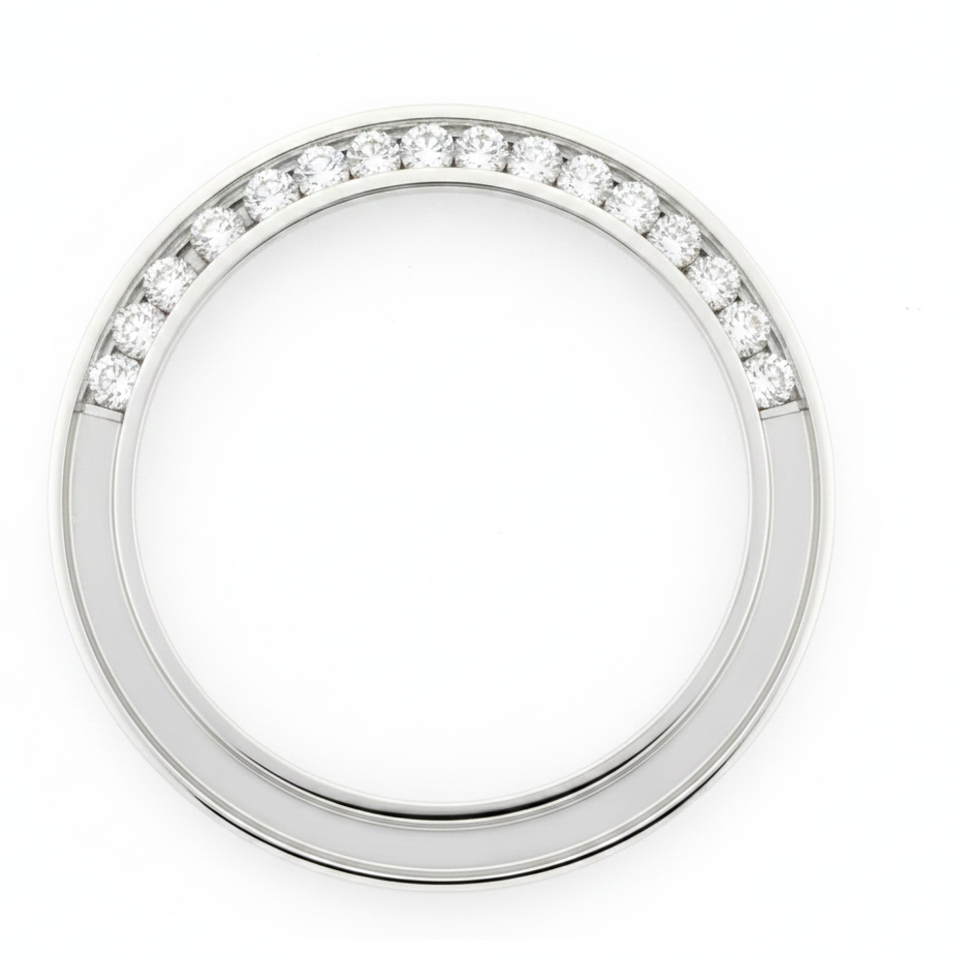 Lunetta per Orologio con Diamanti 1 Carato 28 mm per Rolex Datejust in Acciaio Inossidabile Naturali Veri Tondi Incassatura a Canale