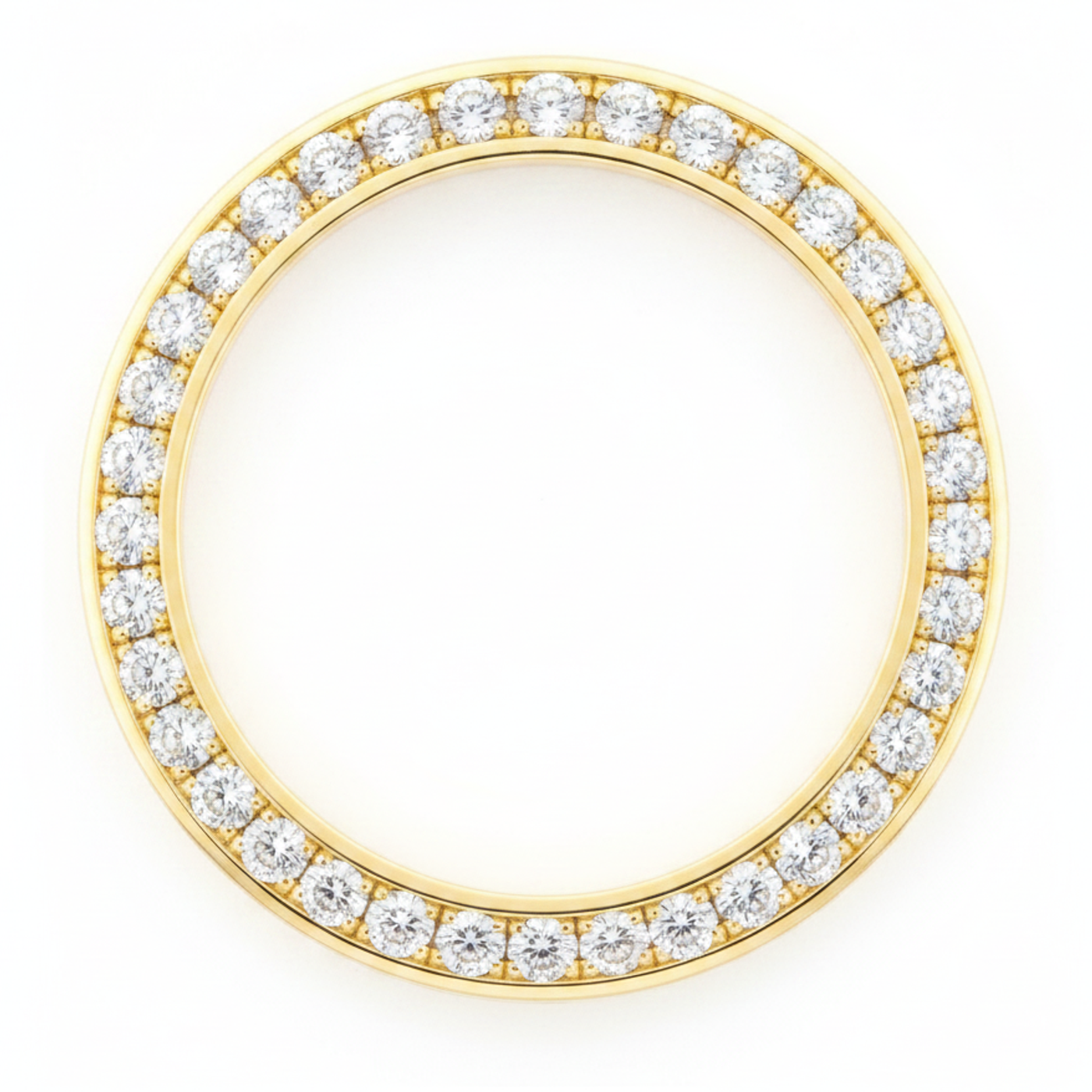 Lunetta per Orologio con Diamanti 2 Carati 28 mm Compatibile con Rolex Datejust in Vero Oro Giallo Autentico 14K Pavé Rotondo