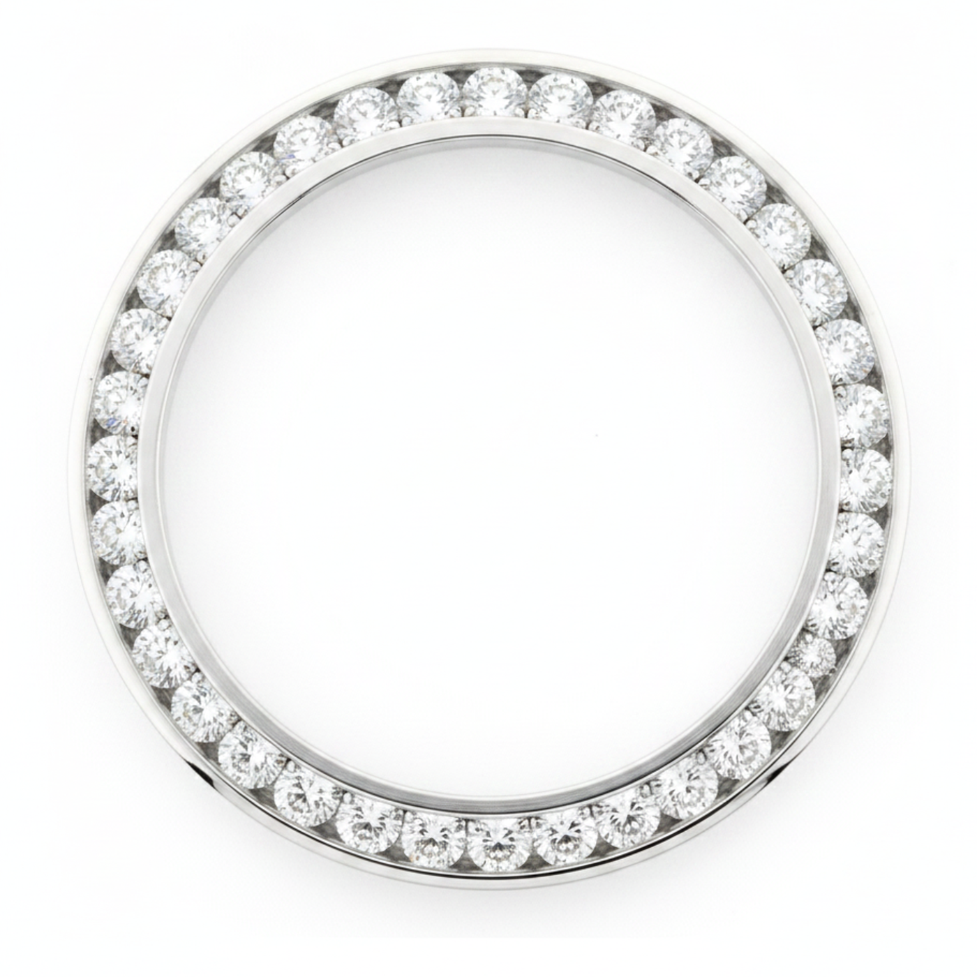 Lunetta per Orologio con Diamanti 2 Carati 28 mm Per Rolex Datejust in Vero e Autentico Acciaio Inossidabile Taglio Rotondo Incastonatura a Canale