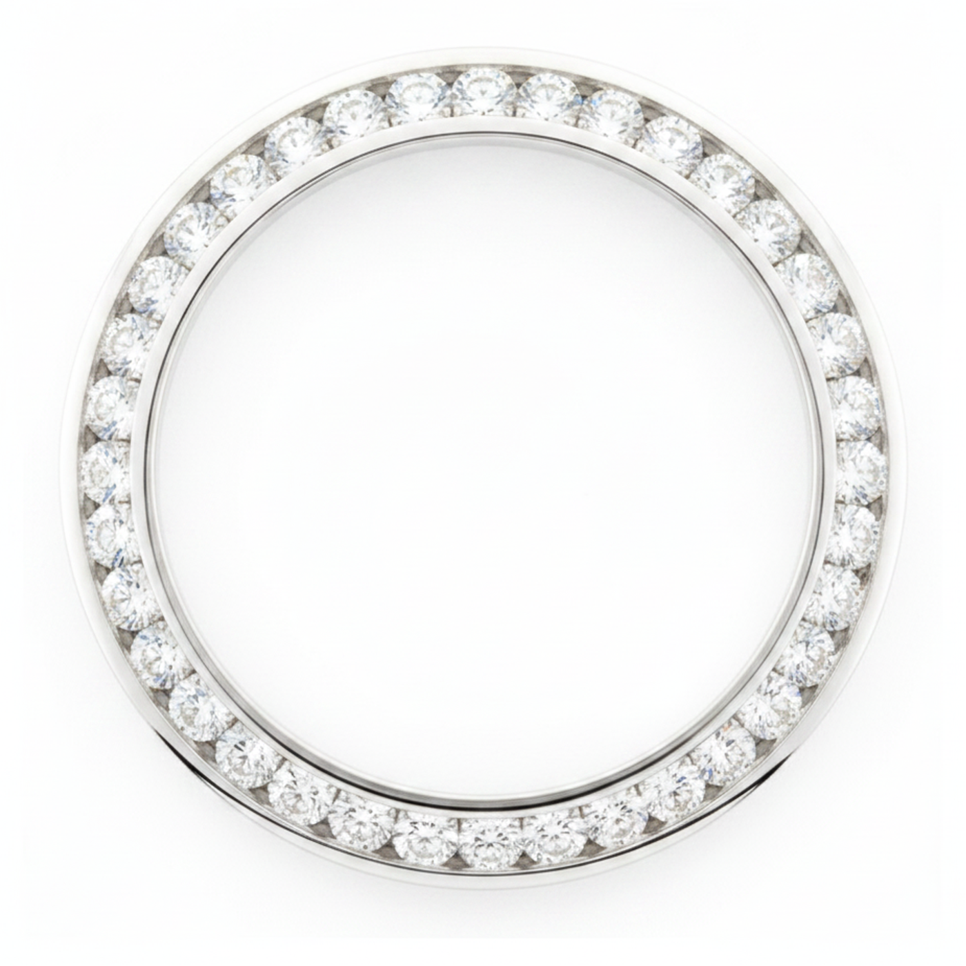 Lunetta per Orologio con Diamanti 3 Carati 28 mm Per Rolex Datejust in Acciaio Inossidabile Incassatura a Canale Rotonda Diamanti Naturali Autentici