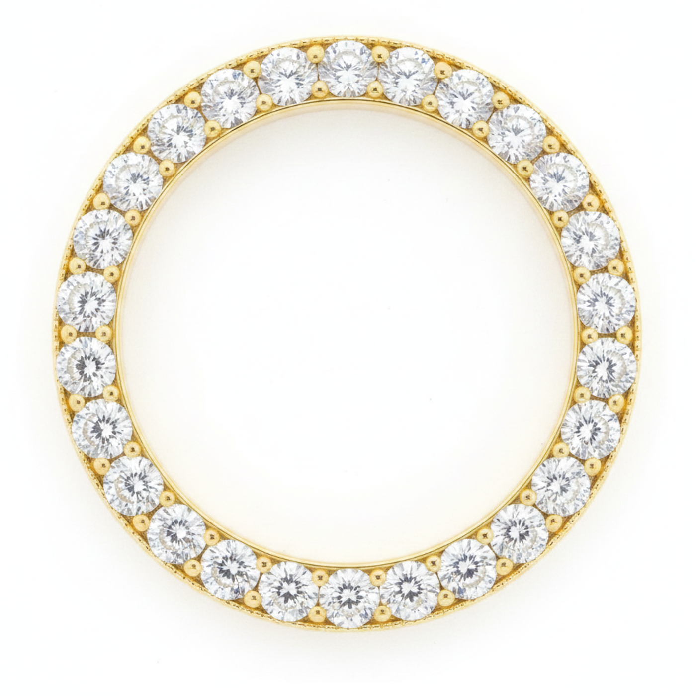 Lunetta per Orologio con Diamanti 3 Carati 28 mm Compatibile con Rolex Datejust in Oro Giallo 14K Pavé Rotondo Naturale Autentico