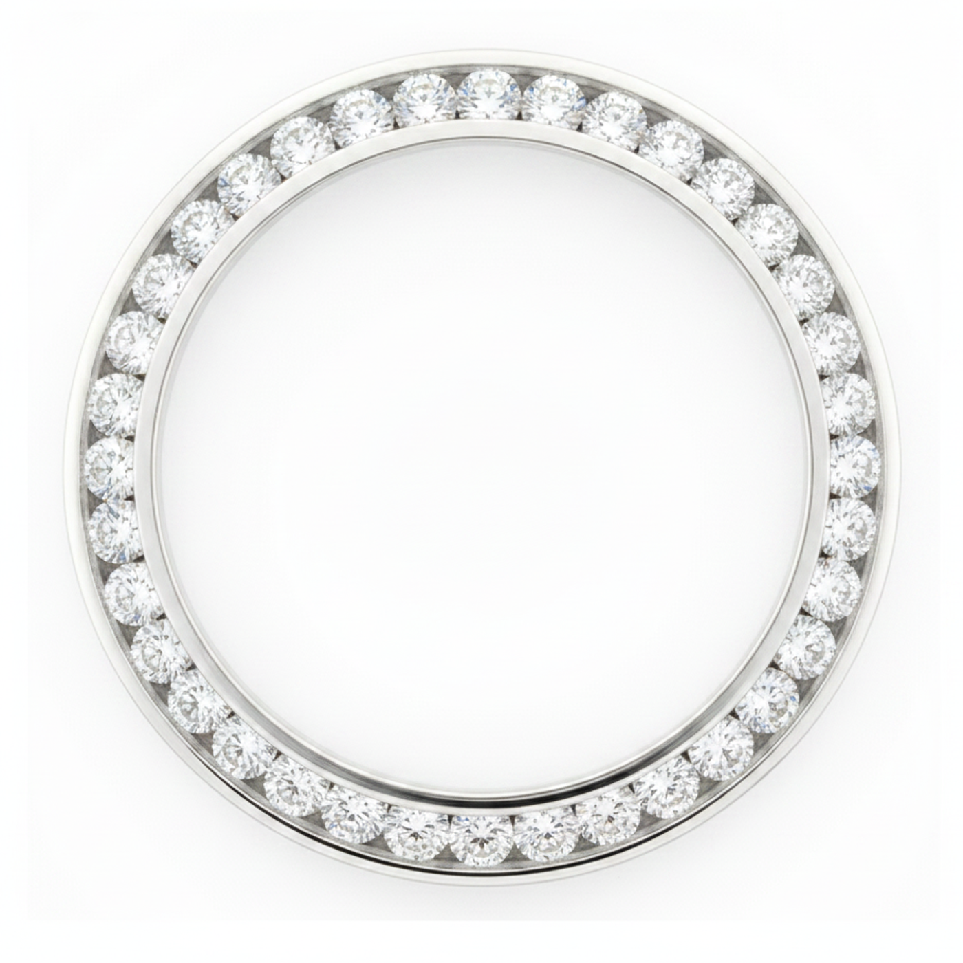Lunetta per Orologio con Diamanti Naturali Autentici 5 Carati 28 mm Compatibile con Rolex Datejust in Acciaio Inossidabile Incassatura Rotonda a Binario
