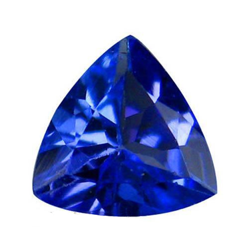 Trilliant Tanzanite Blu anello in Gold – vista principale