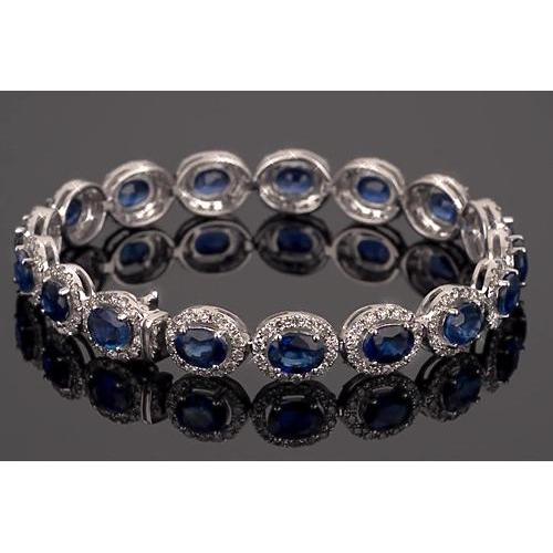 Bracciale tennis zaffiro blu set 39 carati gioielli donna - harrychadent.it