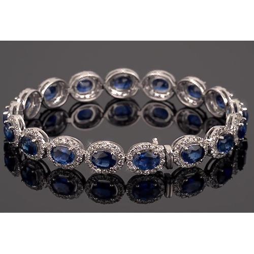 Bracciale tennis zaffiro blu set 39 carati gioielli donna - harrychadent.it