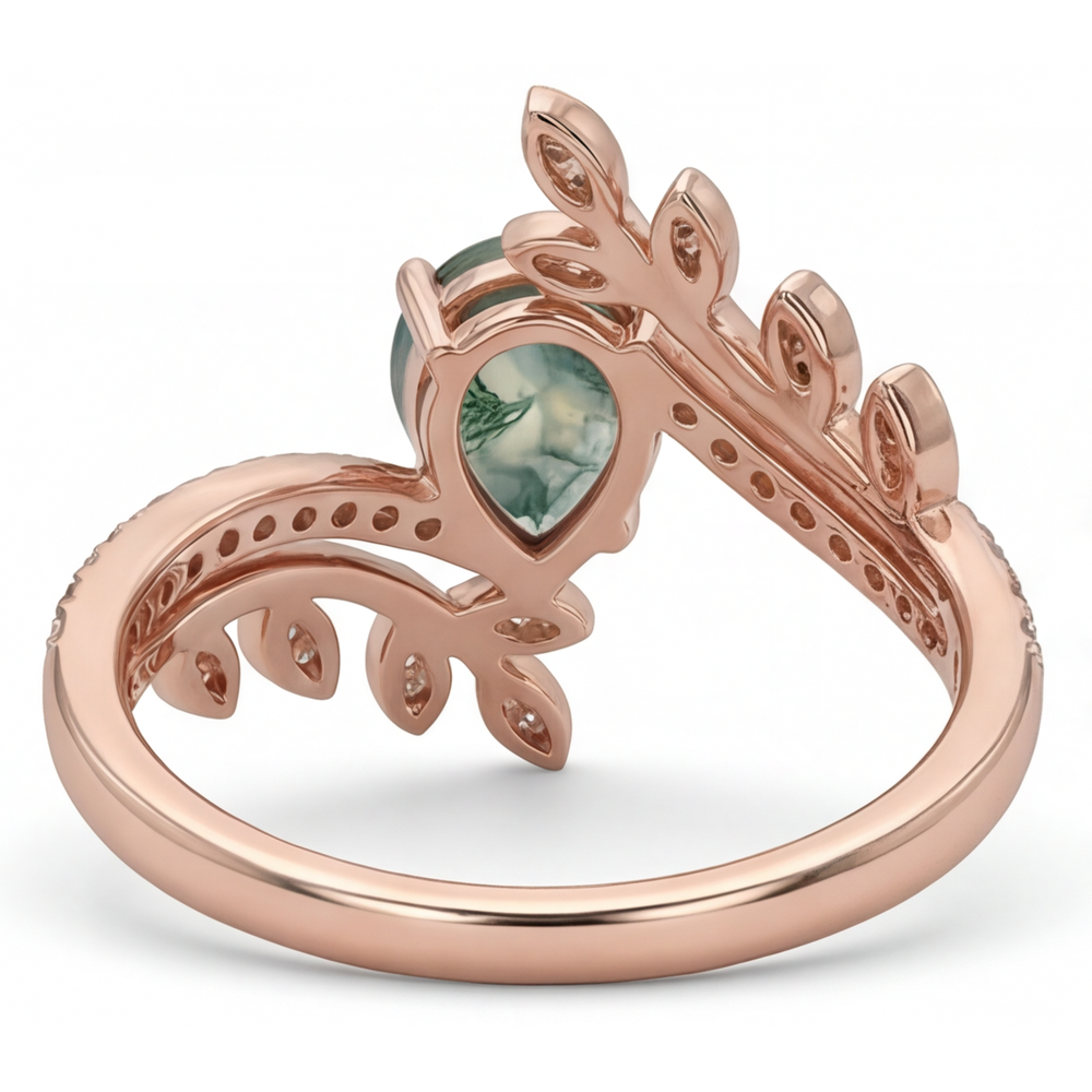 Moss Agate Anello con Pietra Preziosa – vista dall'alto