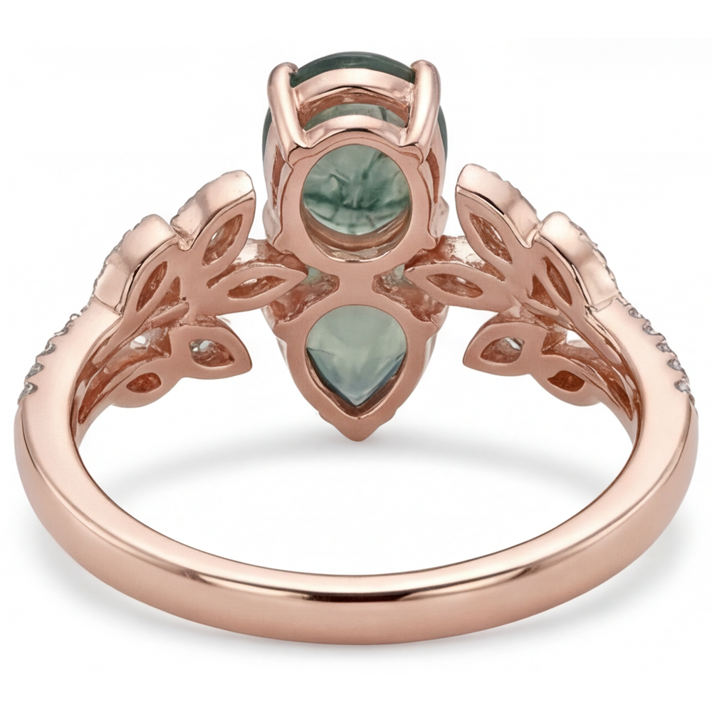 Di lusso Moss Agate Anello Pietra Colorata 3,25 carati – vista profilo