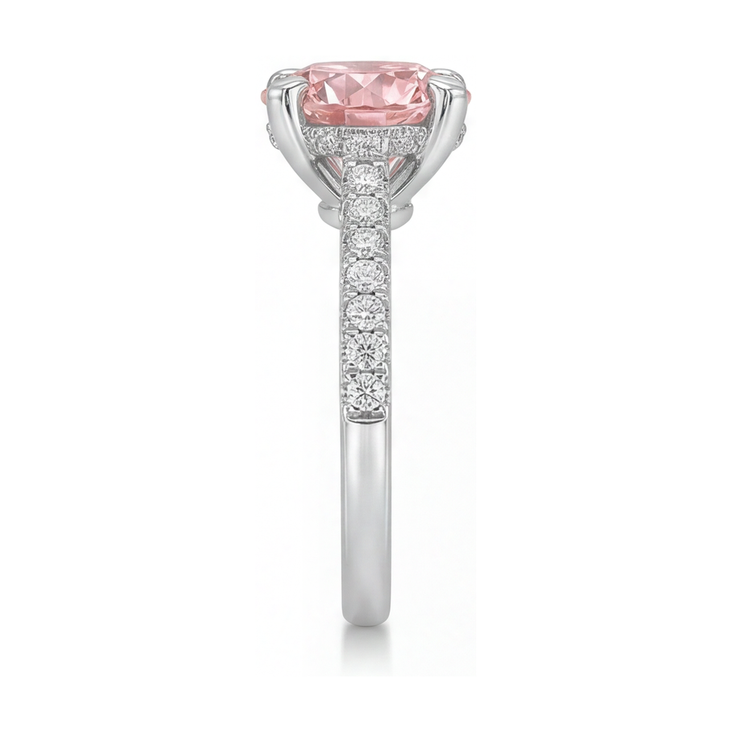 Anello con diamante rosa naturale taglio rotondo da 1,39 carati
