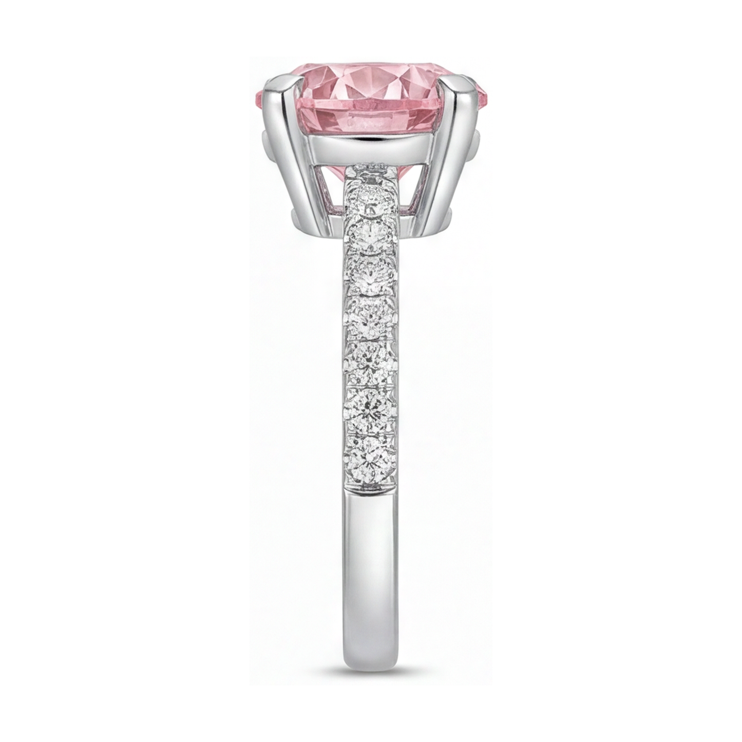 Anello anniversario con diamante rosa taglio rotondo da 1,66 carati