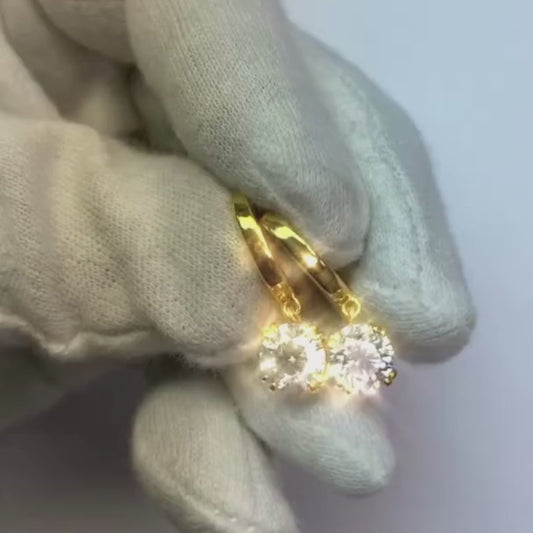 Orecchini pendenti da donna in oro bianco 14K Diamanti 3.00 carati F Vs1